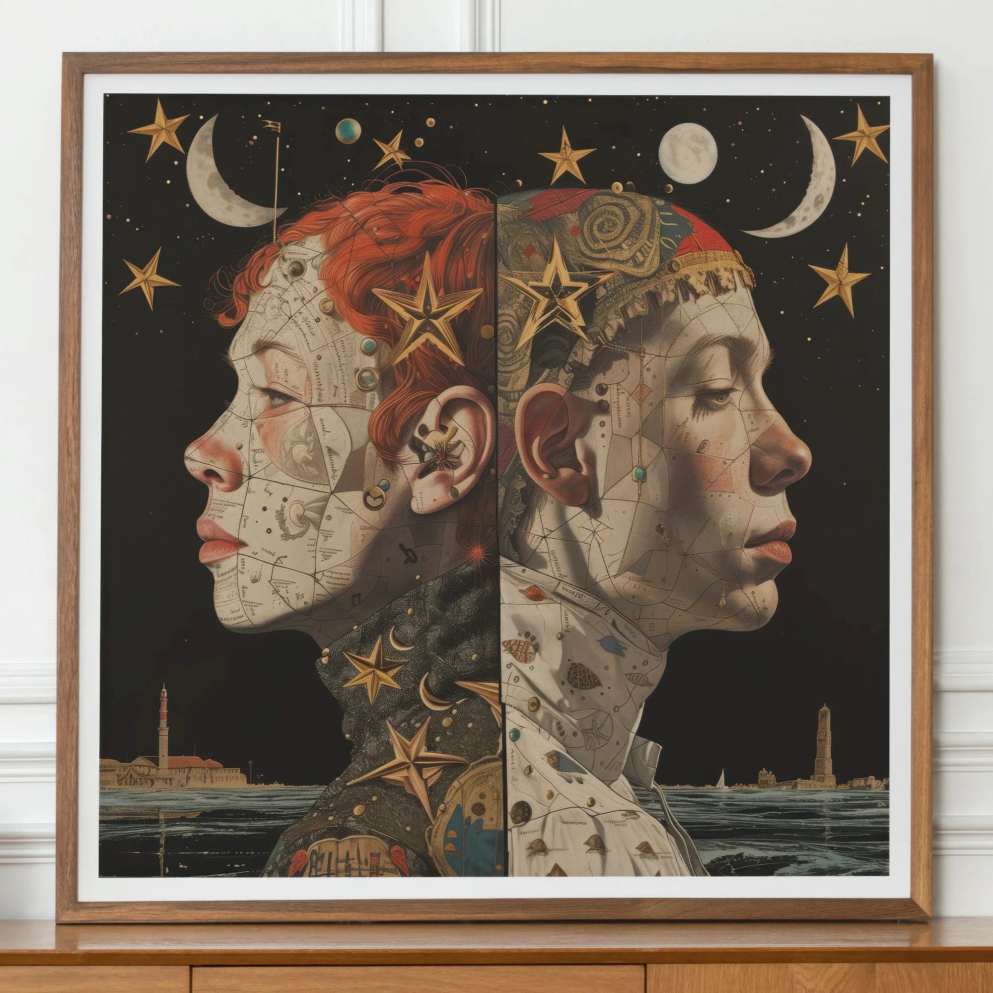 Nightingales - Lesbian Twins Art Print Posters Prints & Visual Artwork