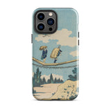 The Suspension Bridge - Katsushika Hokusai Iphone Case, 13 Pro Max / Gloss, Mobile Phone Cases, Toby Leon