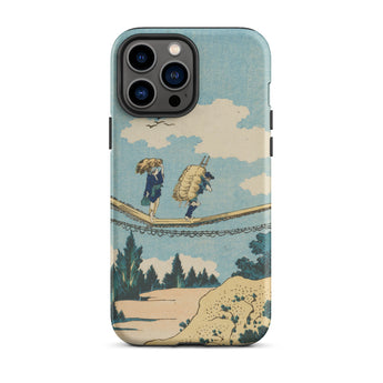 The Suspension Bridge - Katsushika Hokusai Iphone Case, 13 Pro Max / Matte, Mobile Phone Cases, Toby Leon