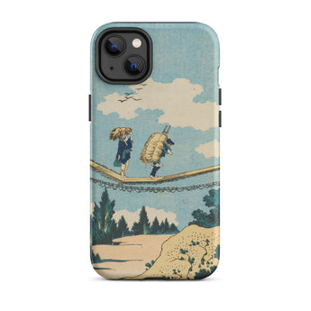 The Suspension Bridge - Katsushika Hokusai Iphone Case, 14 Plus / Matte, Mobile Phone Cases, Toby Leon