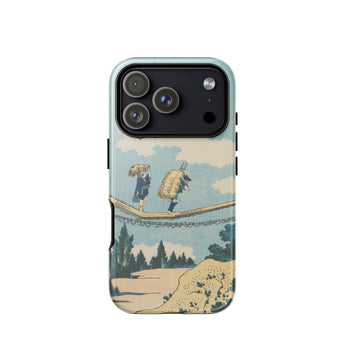 The Suspension Bridge - Katsushika Hokusai Iphone Case, 17 Pro / Gloss, Mobile Phone Cases, Toby Leon