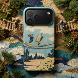 The Suspension Bridge - Katsushika Hokusai Iphone Case, Mobile Phone Cases, Toby Leon