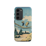 Suspension Bridge - Katsushika Hokusai Phone Case Samsung Galaxy S23 / Matte Phone Case Vintage-style Illustration Two Figures Suspension