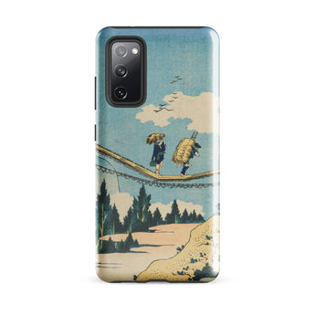 Suspension Bridge - Katsushika Hokusai Phone Case Samsung Galaxy S20 Fe / Gloss Phone Case Vintage-style Illustration Two Figures