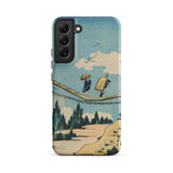 Suspension Bridge - Katsushika Hokusai Phone Case Samsung Galaxy S22 Plus / Matte Phone Case Vintage-style Illustration Two Figures