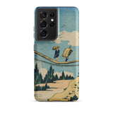 Suspension Bridge - Katsushika Hokusai Phone Case Samsung Galaxy S21 Ultra / Matte Phone Case Vintage-style Illustration Two Figures