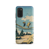 Suspension Bridge - Katsushika Hokusai Phone Case Samsung Galaxy S20 / Matte Phone Case Vintage-style Illustration Two Figures Suspension