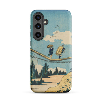 Suspension Bridge - Katsushika Hokusai Phone Case Samsung Galaxy S24 Plus / Matte Vintage-style Illustration Two Figures Iphone, Threads