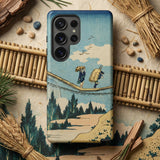 Suspension Bridge - Katsushika Hokusai Samsung Galaxy Case, Mobile Phone Cases, Toby Leon