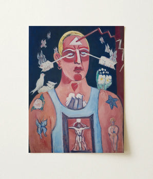 Vibrant Abstract Painting Stylized Figure Blonde Hair Light Sustained Comedy, Marsden Hartley’s, Opens, Stare Two Arrows, Late Maine,