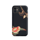 Swallow & Camellia Ito Jakuchu Iphone Case, 11 / Matte, Black Phone Case Bird Flower Design