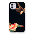 Swallow & Camellia - Ito Jakuchu Iphone Case, 11 / Matte, Iphone Case Japanese-style Painting Bird Flower Black Background