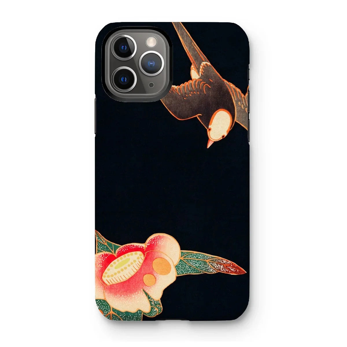 Swallow & Camellia - Ito Jakuchu Iphone Case, 11 Pro / Matte, Iphone Case Artistic Design Bird Flower Dark Background