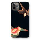 Swallow & Camellia - Ito Jakuchu Iphone Case, 11 Pro Max / Matte, Iphone Case Decorative Design Bird Flower Dark Background