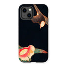 Swallow & Camellia - Ito Jakuchu Iphone Case, 13 / Matte, Iphone Case Stylized Bird Flower Design Black Background