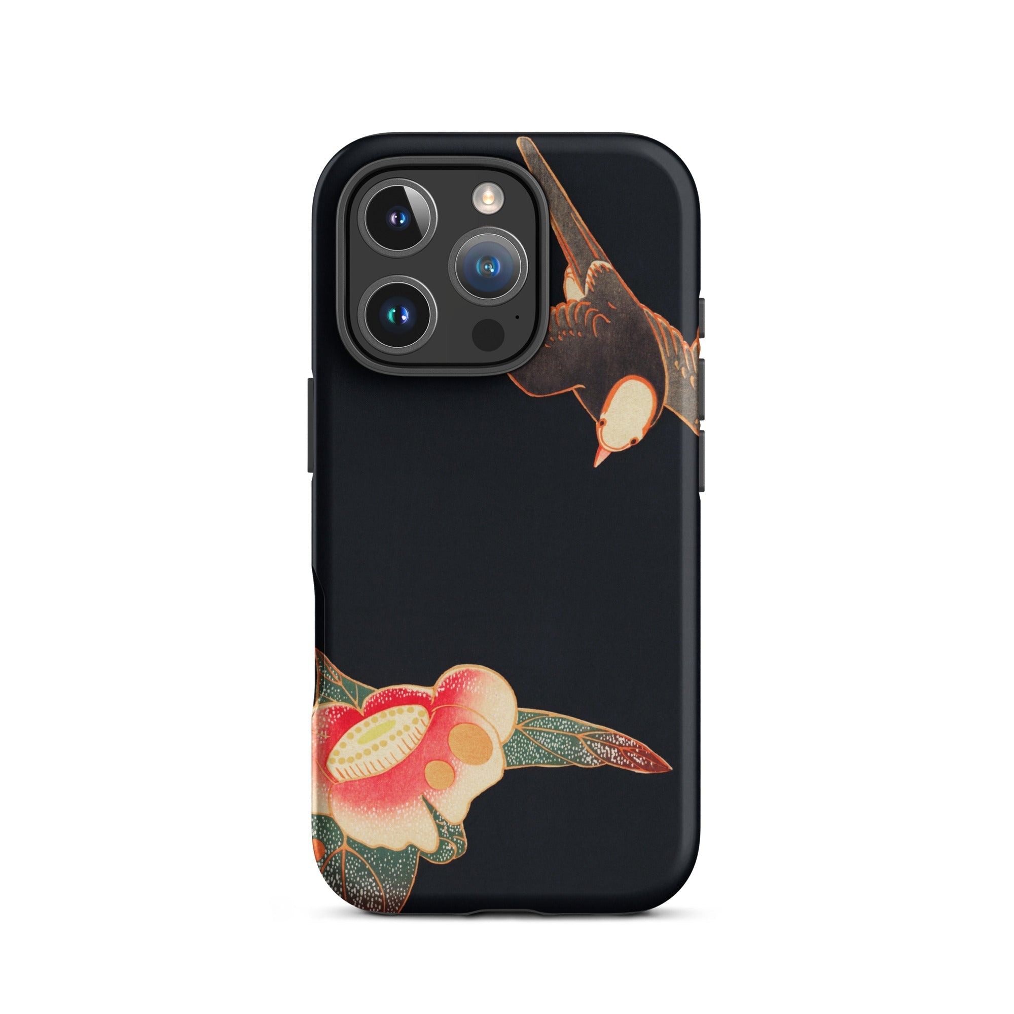 Swallow & Camellia Ito Jakuchu Iphone Case, 16 Pro / Matte, Black Phone Case Bird Flower Design