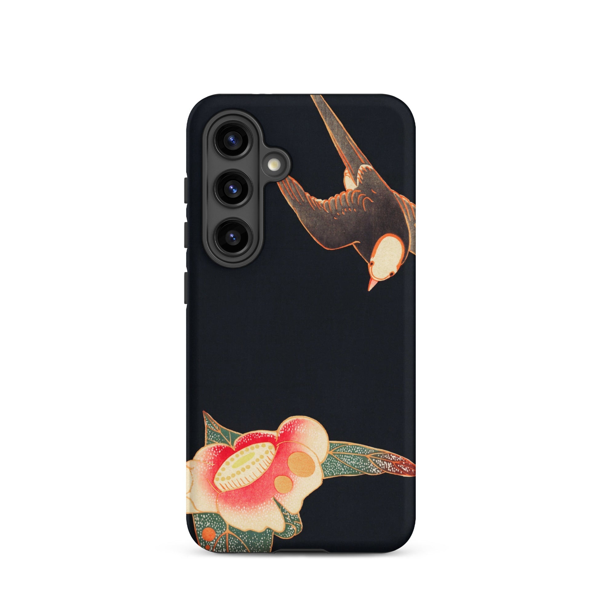 Swallow & Camellia Ito Jakuchu Samsung Case, Galaxy S24 / Matte, Dark Smartphone Case Design Bird Flower
