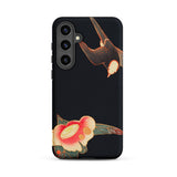 Swallow & Camellia - Ito Jakuchu Samsung Case, Galaxy S24 Plus / Matte, Black Phone Case Swallow Camellia Flower Design