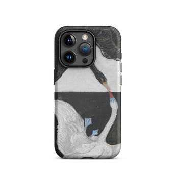 The Swan no 1 - Hilma Af Klint Phone Case Iphone 15 Pro / Matte Black White Swan Phone Case Hilma Klint, Birds she Unveils, Unveils Polarity