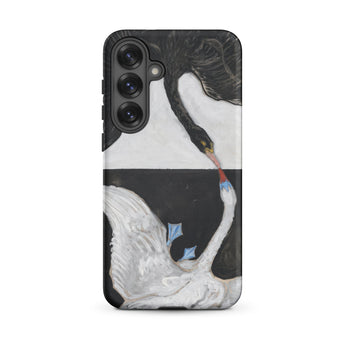 The Swan no 1 - Hilma Af Klint Phone Case Samsung Galaxy S25 Plus / Matte Black White Phone Case Artistic Illustration Two Swans Hilma