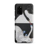 The Swan no 1 - Hilma Af Klint Samsung Case, Galaxy S20 Plus / Matte, Black Smartphone Case Yin Yang-inspired Swan Design
