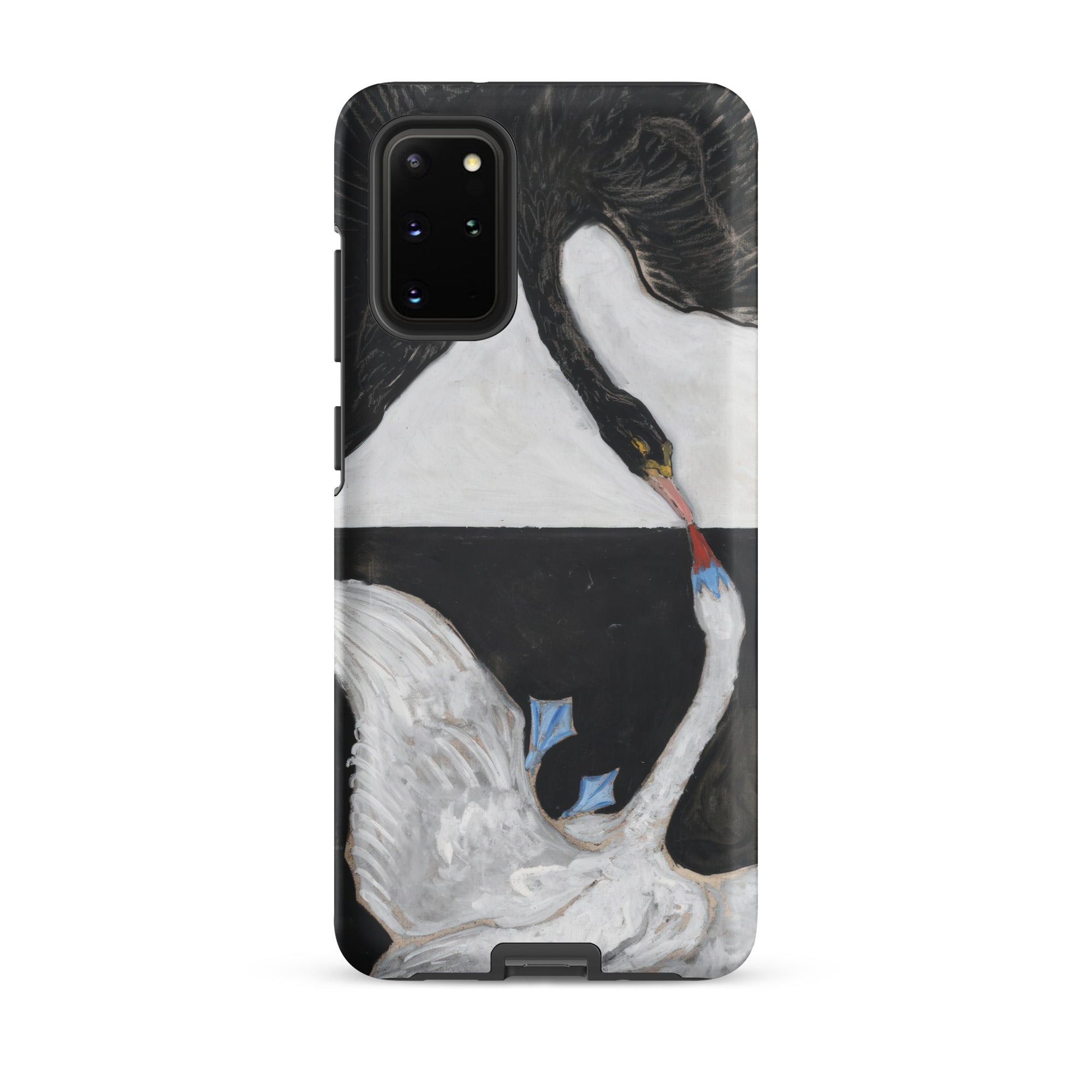 The Swan no 1 Hilma Af Klint Samsung Case, Galaxy S20 Plus / Matte, Black Smartphone Case Yin Yang Inspired Swan Design