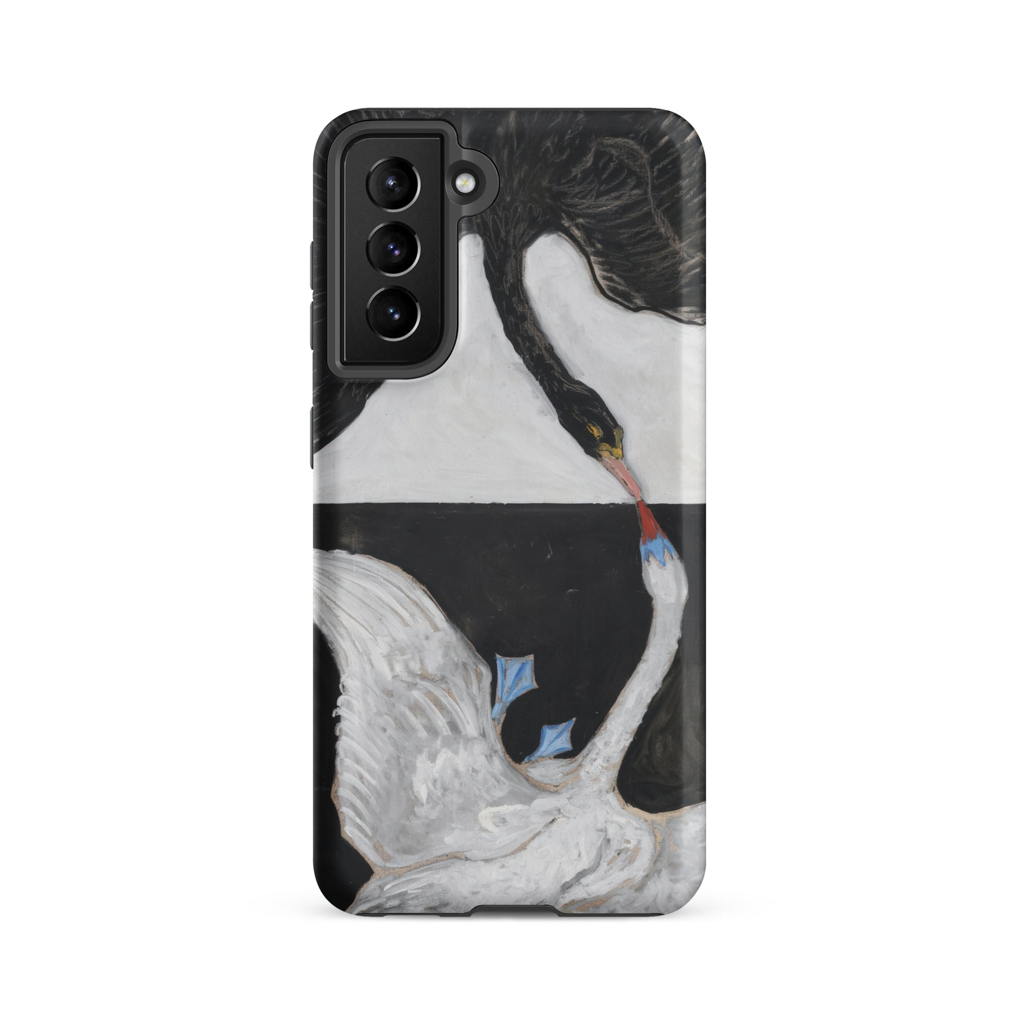 The Swan no 1 Hilma Af Klint Samsung Case, Galaxy S21 Fe / Matte, Smartphone Black White Swan Design Case