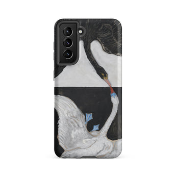 The Swan no 1 - Hilma Af Klint Samsung Case, Galaxy S21 Fe / Matte, Smartphone Black White Swan Design Case