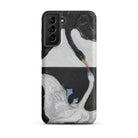 The Swan no 1 Hilma Af Klint Samsung Case, Galaxy S21 Plus / Matte, Smartphone Case Yin Yang Inspired Design Black Swan White