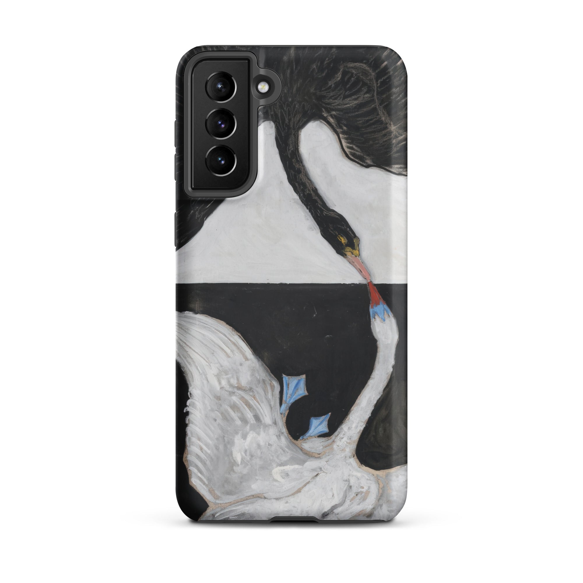 The Swan no 1 Hilma Af Klint Samsung Case, Galaxy S21 Plus / Matte, Smartphone Case Yin Yang Inspired Design Black Swan White