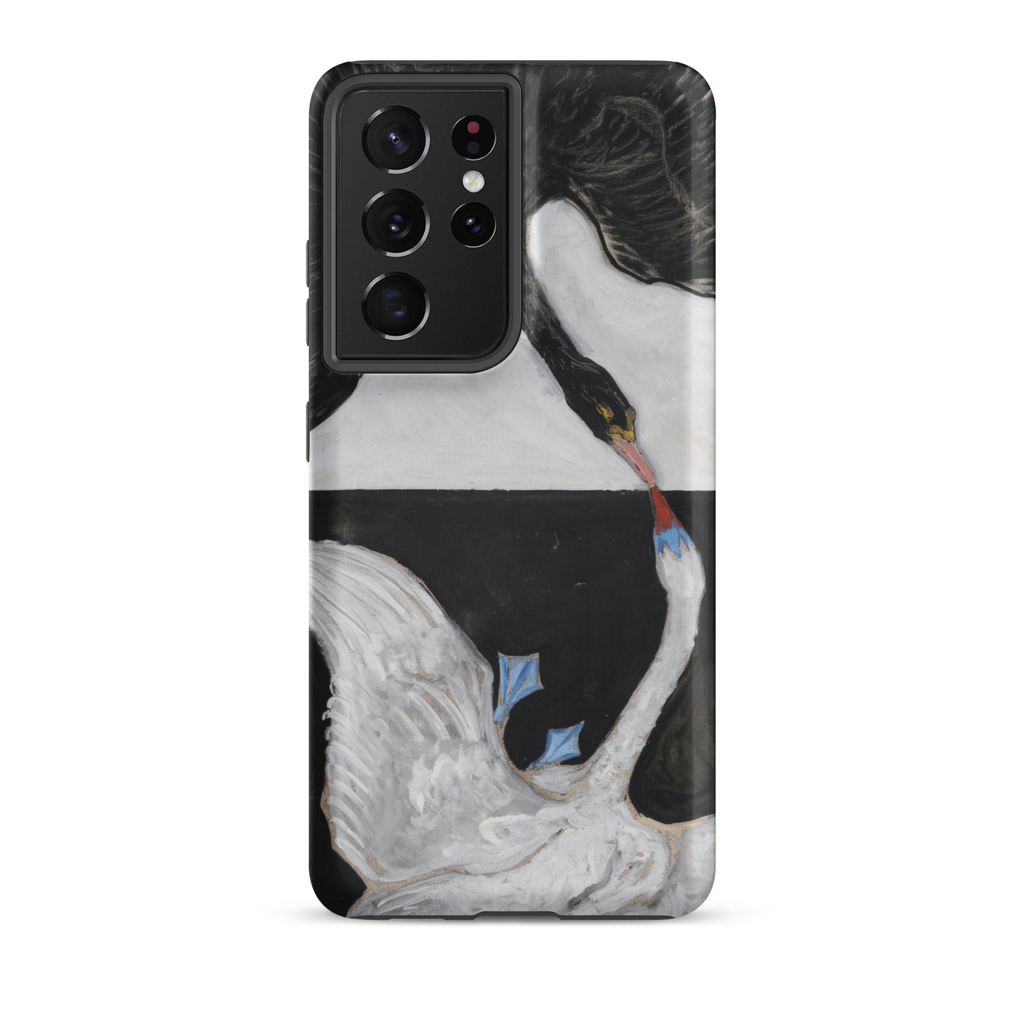 The Swan no 1 Hilma Af Klint Samsung Case, Galaxy S21 Ultra / Matte, White Black Smartphone Case Artistic Depiction Two Swans