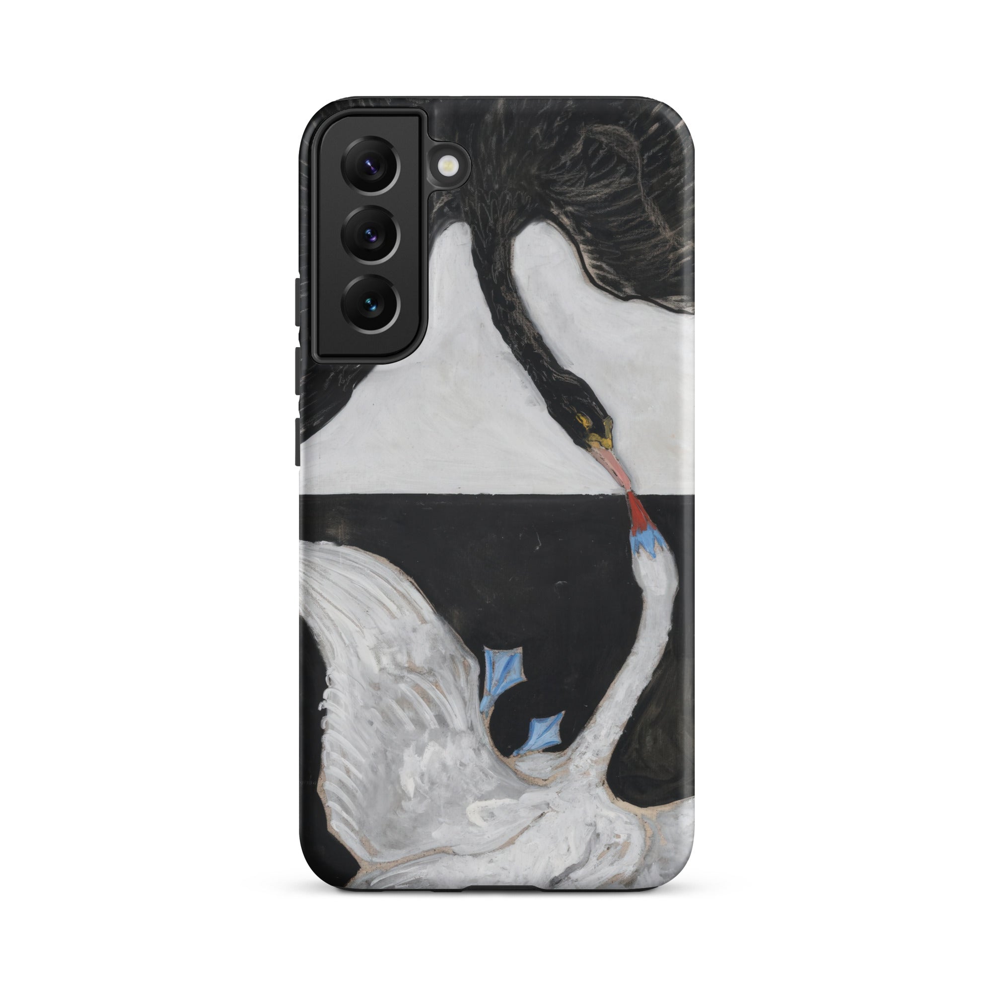 The Swan no 1 Hilma Af Klint Samsung Case, Galaxy S22 Plus / Matte, Black White Phone Case Painted Design Two Birds