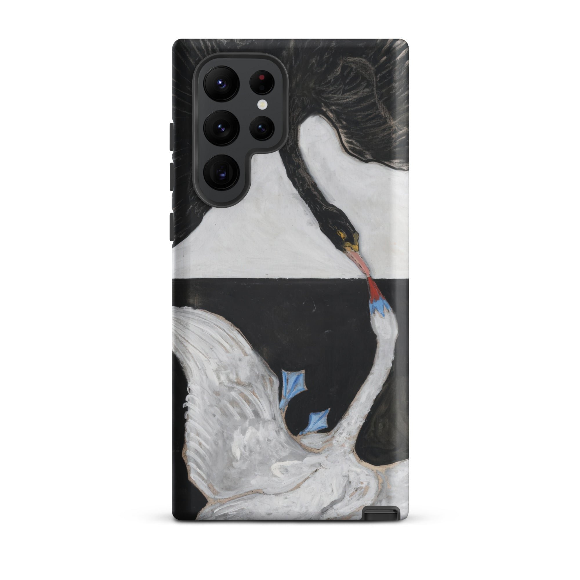 The Swan no 1 Hilma Af Klint Samsung Case, Galaxy S22 Ultra / Matte, Smartphone Case Painted Design Two Swans Black White