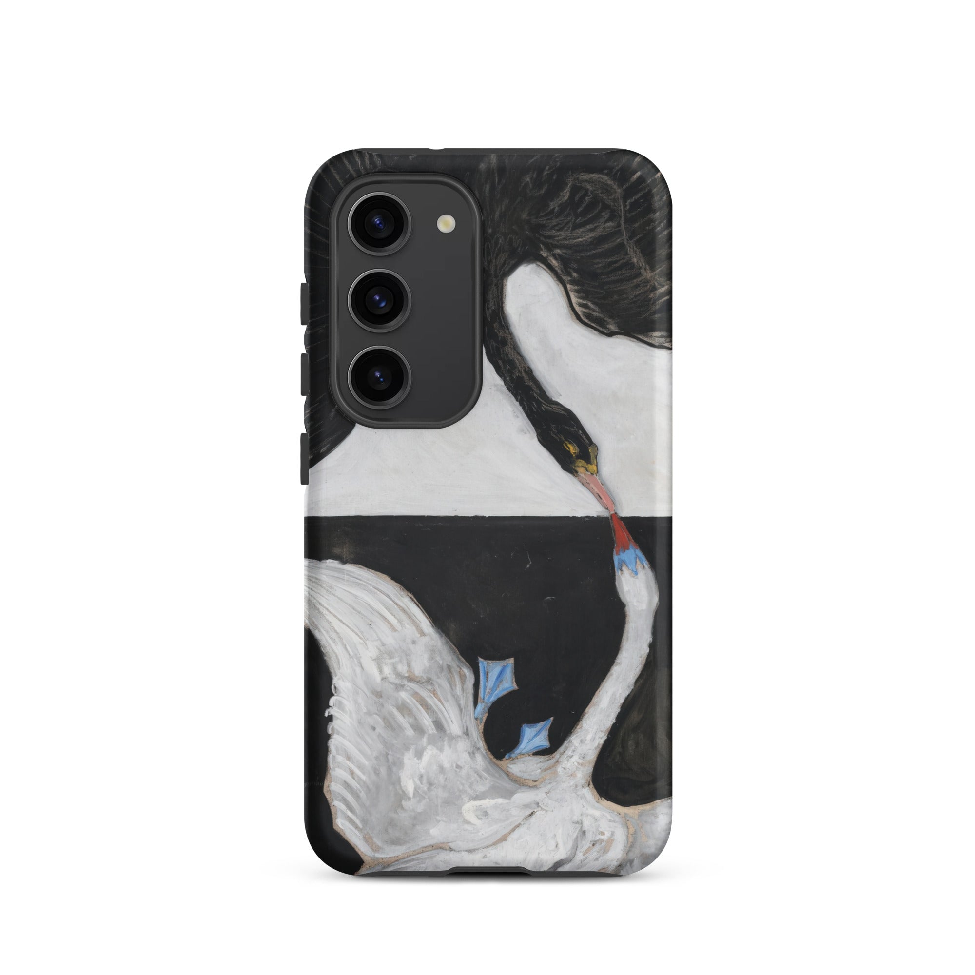 The Swan no 1 Hilma Af Klint Samsung Case, Galaxy S23 / Matte, Black Smartphone Case White Bird Art Design