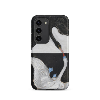The Swan no 1 - Hilma Af Klint Samsung Case, Galaxy S23 / Matte, Black Smartphone Case White Bird Art Design