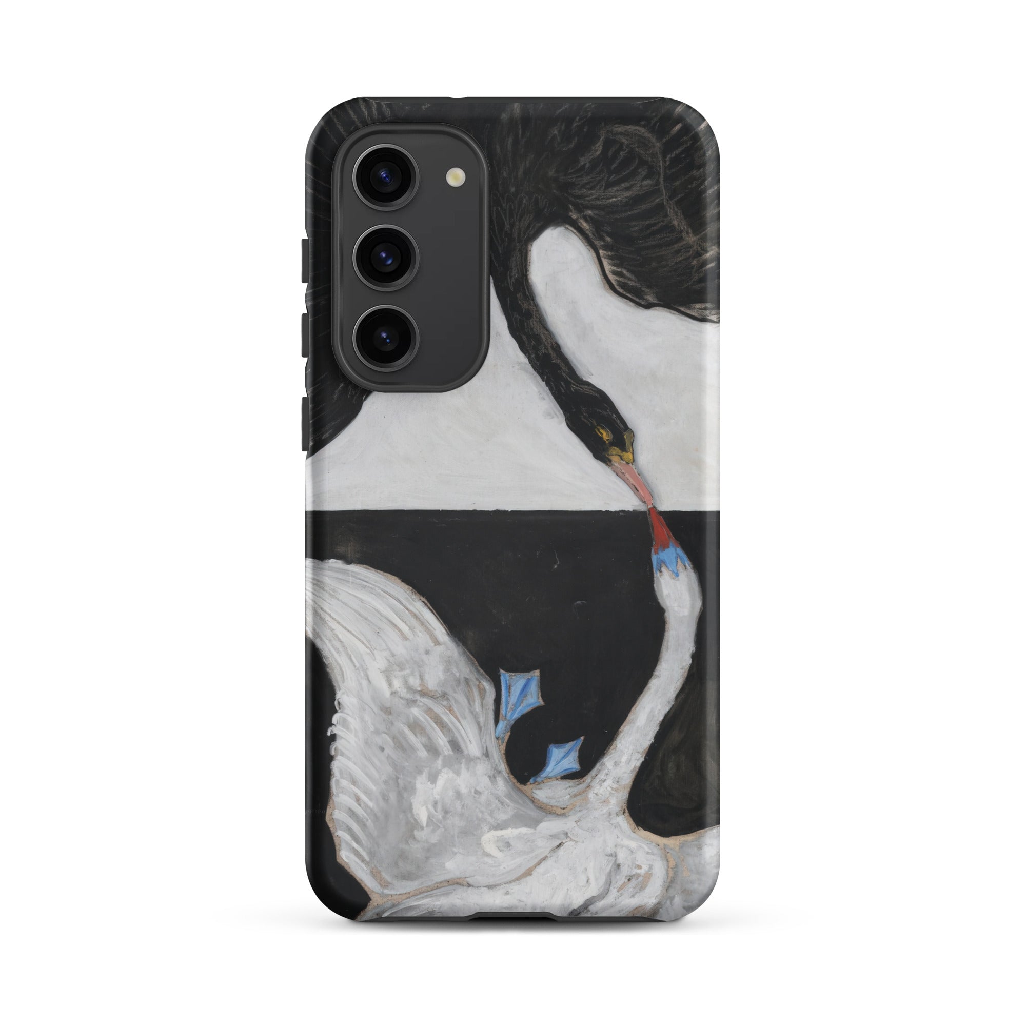 The Swan no 1 Hilma Af Klint Samsung Case, Galaxy S23 Plus / Matte, Black Smartphone Case White Swan Design