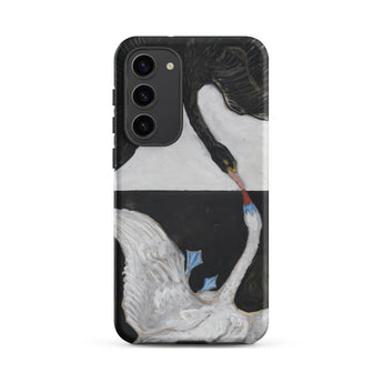 The Swan no 1 - Hilma Af Klint Samsung Case, Galaxy S23 Plus / Matte, Black Smartphone Case White Swan Design