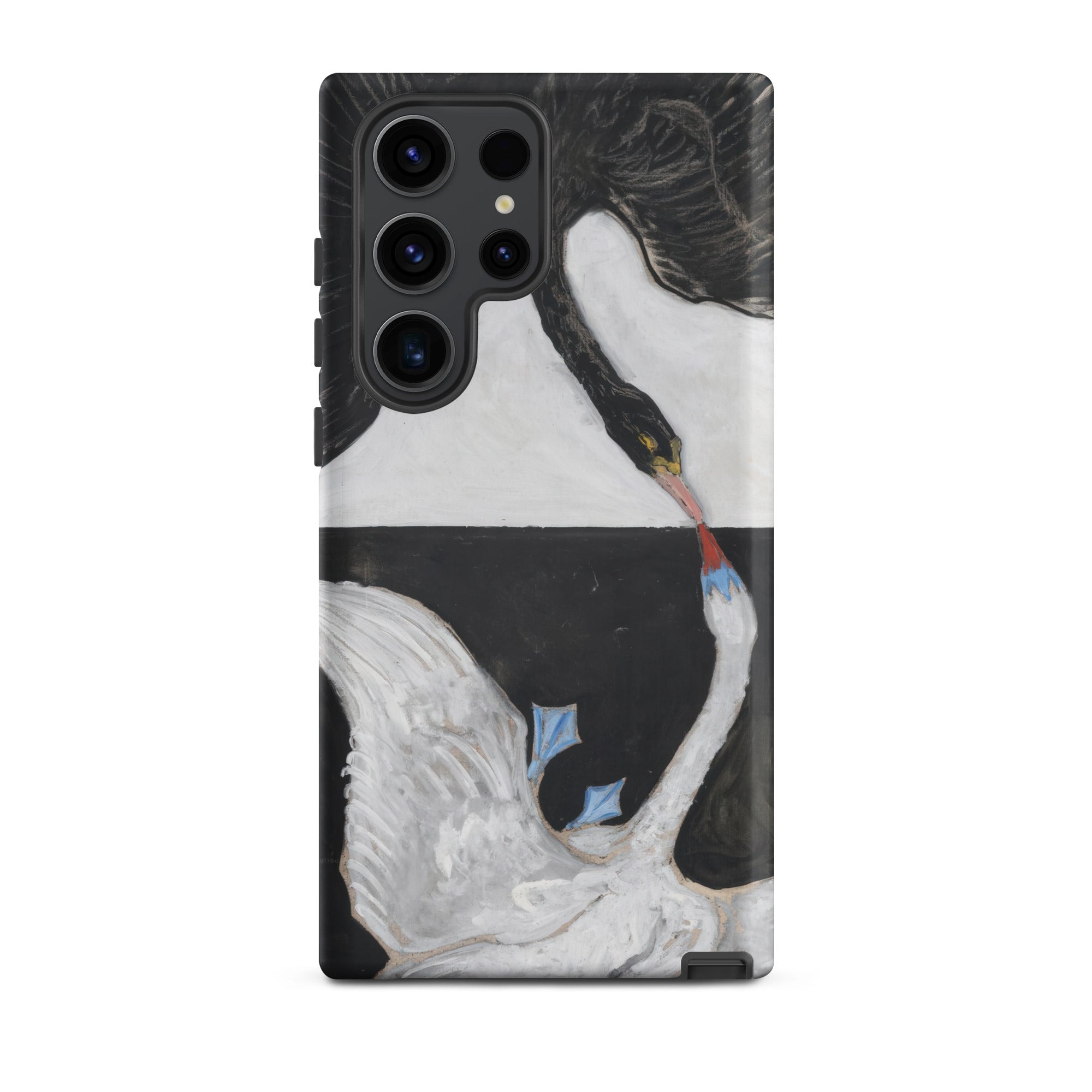 The Swan no 1 Hilma Af Klint Samsung Case, Galaxy S23 Ultra / Matte, Black White Phone Case Swan Design