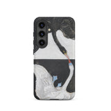 The Swan no 1 - Hilma Af Klint Samsung Case, Galaxy S24 / Matte, Smartphone Case Black White Swan Design