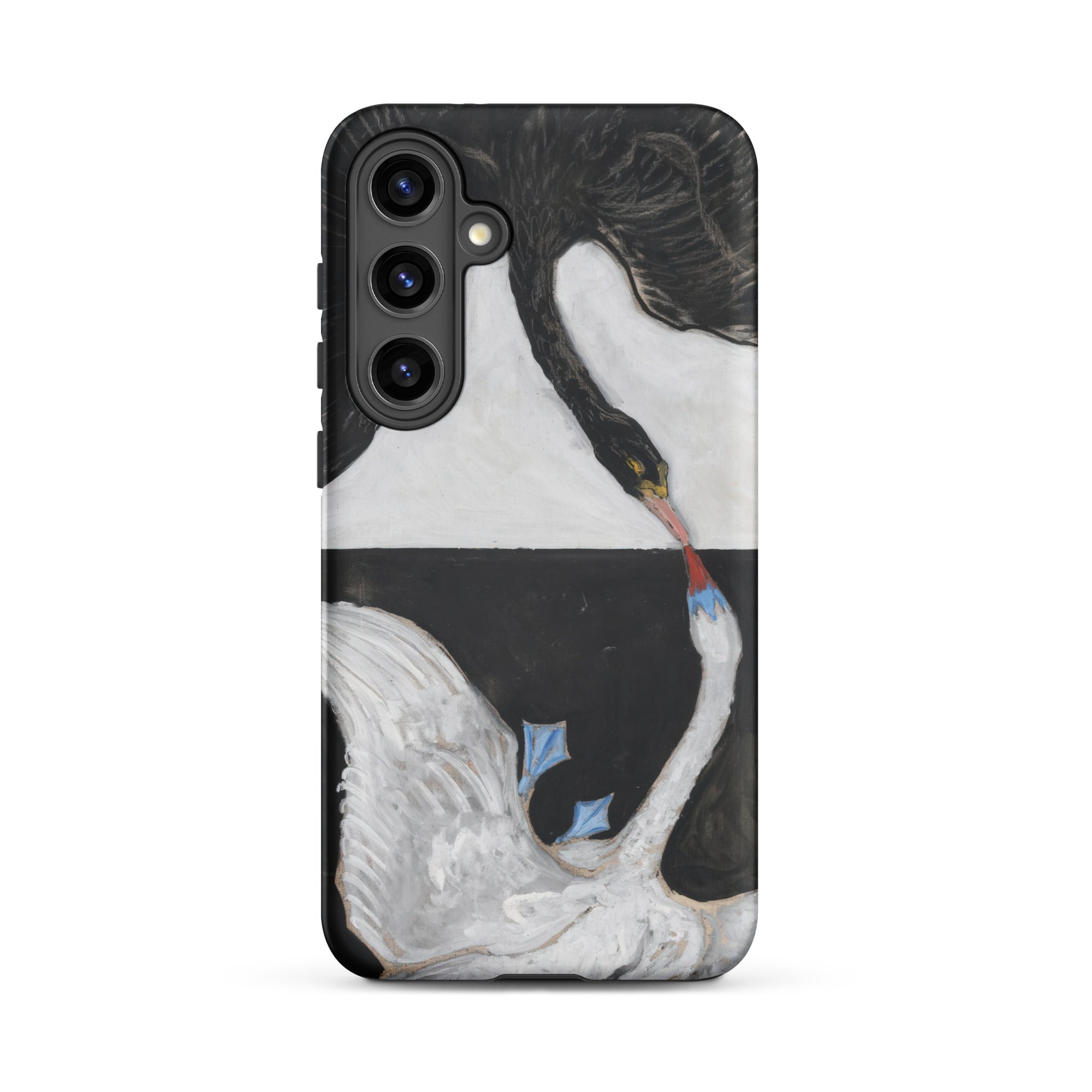 The Swan no 1 Hilma Af Klint Samsung Case, Galaxy S24 Plus / Matte, Black Phone Case Yin Yang Like Painting Two Swans