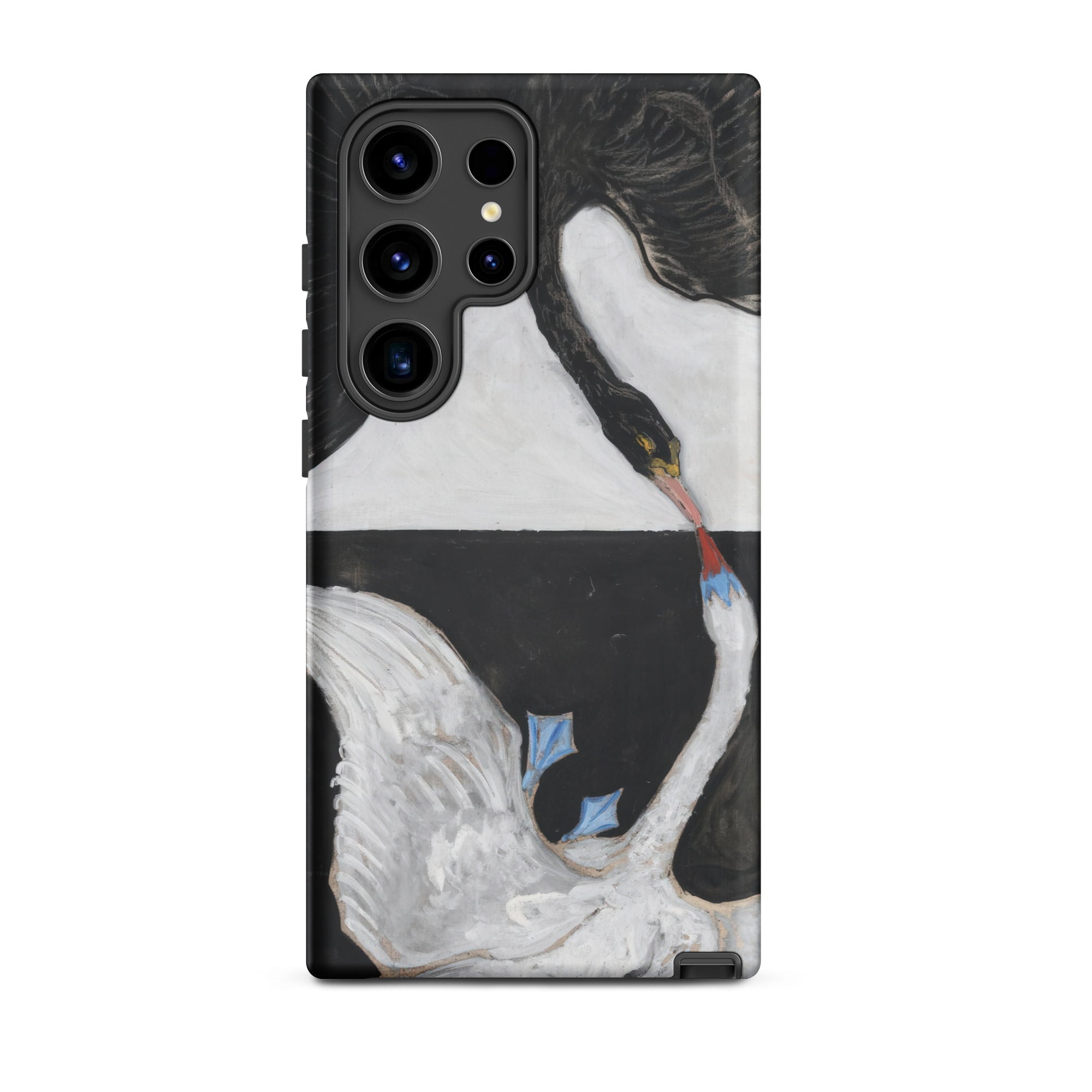 The Swan no 1 Hilma Af Klint Samsung Case, Galaxy S24 Ultra / Matte, Phone Case Black White Gray Swan Painting