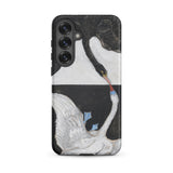 The Swan no 1 - Hilma Af Klint Samsung Case, Galaxy S25 Plus / Matte, Smartphone Case Black White Swan Design