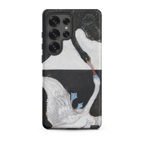 The Swan no 1 - Hilma Af Klint Samsung Case, Galaxy S25 Ultra / Matte, Smartphone Case Black White Swan Design