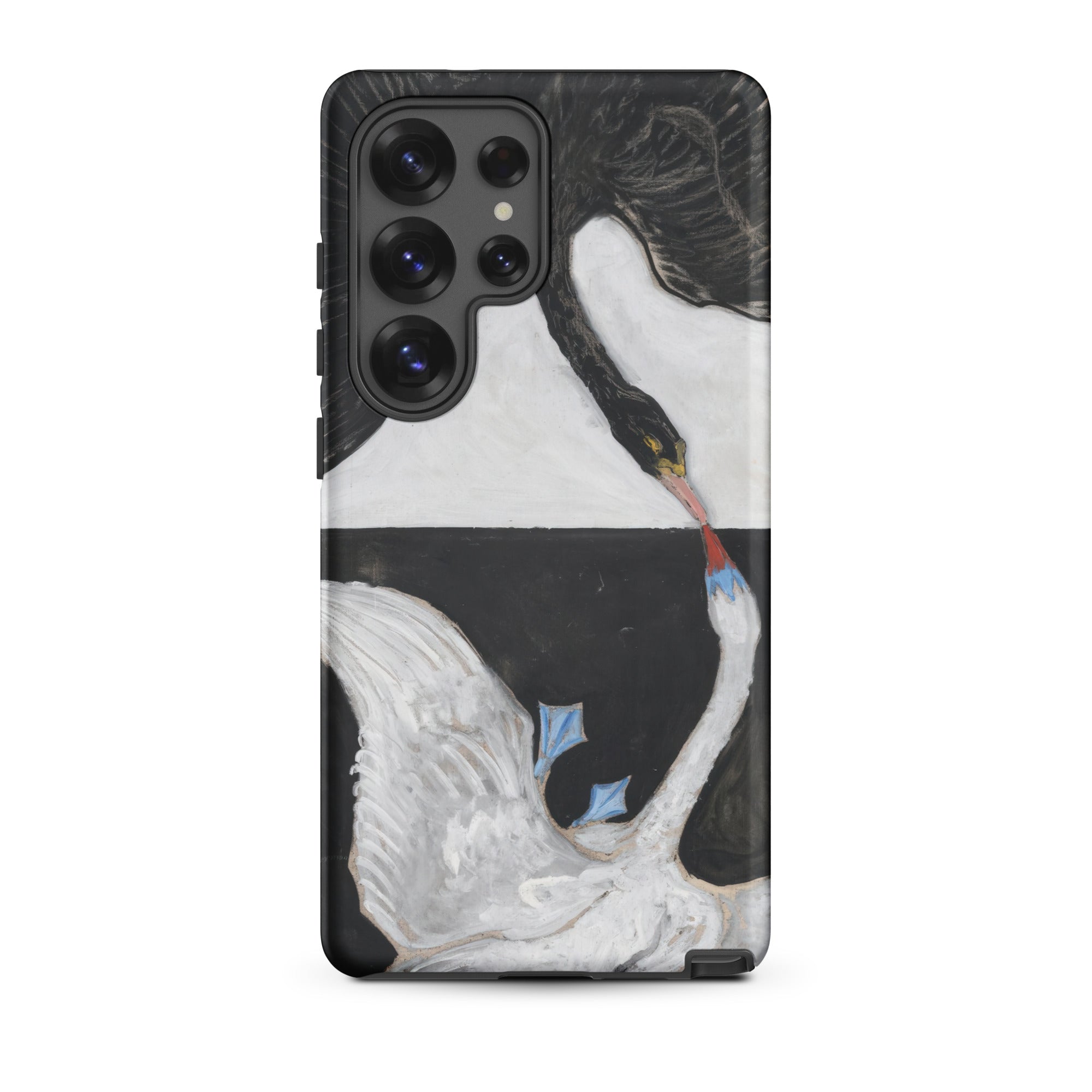The Swan no 1 Hilma Af Klint Samsung Case, Galaxy S25 Ultra / Matte, Smartphone Case Black White Swan Design