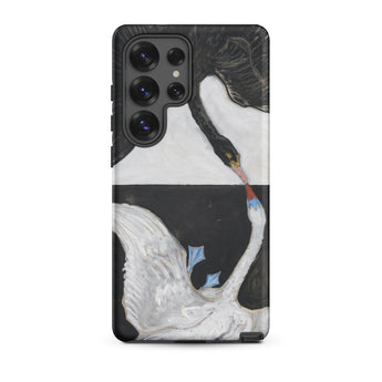 The Swan no 1 - Hilma Af Klint Samsung Case, Galaxy S25 Ultra / Matte, Smartphone Case Black White Swan Design