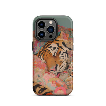 Sweet Dreams - Bengal Tiger Surrealism Iphone Case, 14 Pro / Matte, Tiger-themed Phone Case