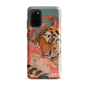 Sweet Dreams - Bengal Tiger Surrealism Phone Case Samsung Galaxy S20 Plus / Gloss Vibrant Phone Case Tiger Orange Black Stripes Colorful