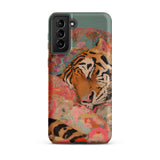 Sweet Dreams - Bengal Tiger Surrealism Phone Case Samsung Galaxy S21 Plus / Matte Vibrant Phone Case Tiger Orange Black Stripes Colorful