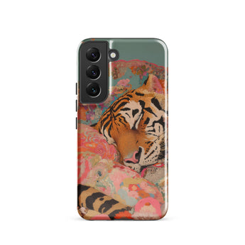 Sweet Dreams - Bengal Tiger Surrealism Phone Case Samsung Galaxy S22 / Gloss Vibrant Phone Case Tiger Orange Black Stripes Soft Bengal