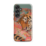 Sweet Dreams - Bengal Tiger Surrealism Phone Case Samsung Galaxy S25 Plus / Gloss Vibrant Phone Case Tiger Orange Black Stripes Soft Bengal